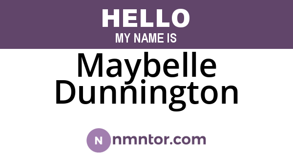 Maybelle Dunnington