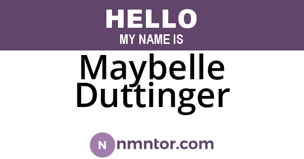 Maybelle Duttinger