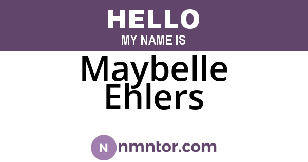 Maybelle Ehlers