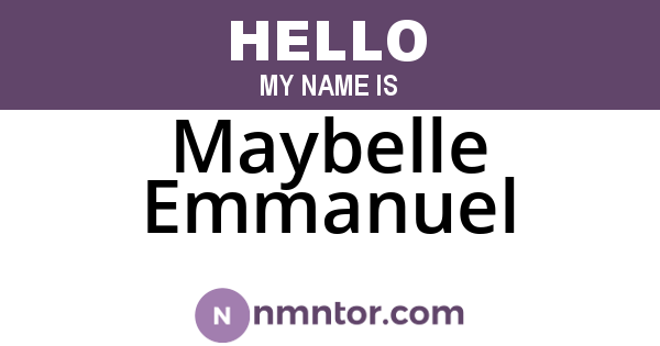 Maybelle Emmanuel