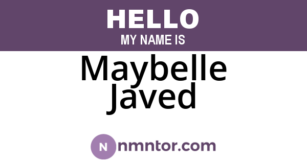 Maybelle Javed