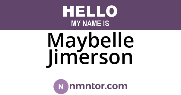 Maybelle Jimerson