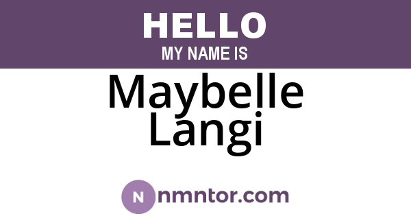 Maybelle Langi