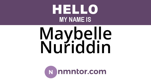 Maybelle Nuriddin