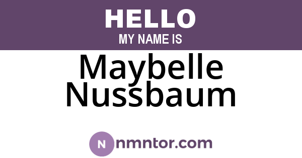 Maybelle Nussbaum