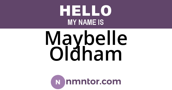 Maybelle Oldham