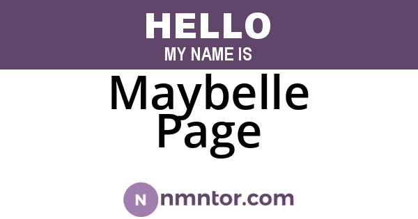 Maybelle Page