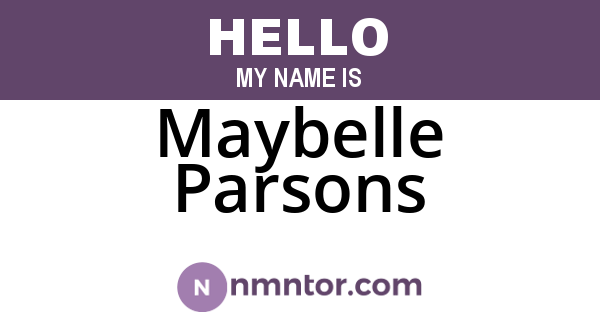Maybelle Parsons