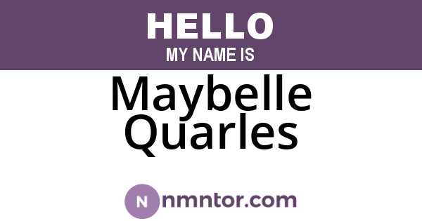 Maybelle Quarles