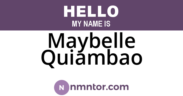 Maybelle Quiambao