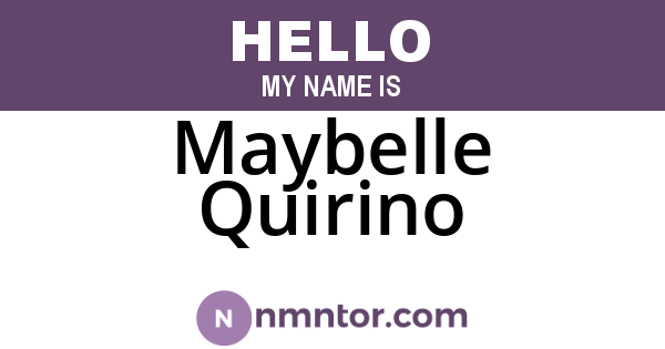 Maybelle Quirino