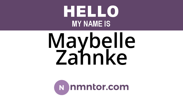 Maybelle Zahnke