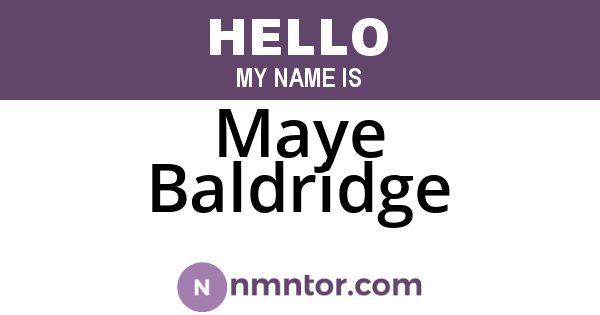 Maye Baldridge