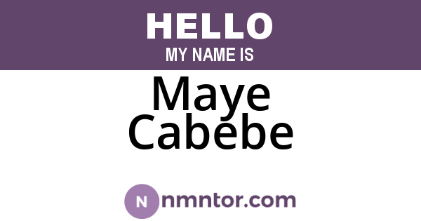 Maye Cabebe