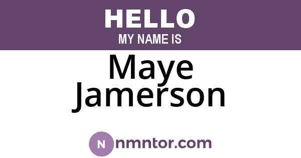 Maye Jamerson