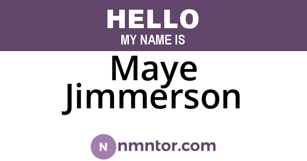 Maye Jimmerson