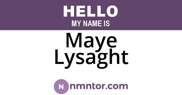 Maye Lysaght