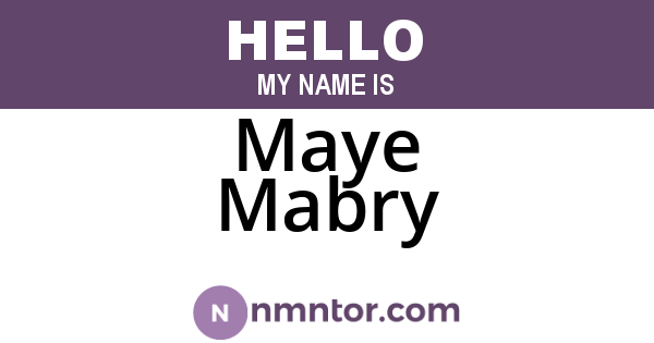 Maye Mabry