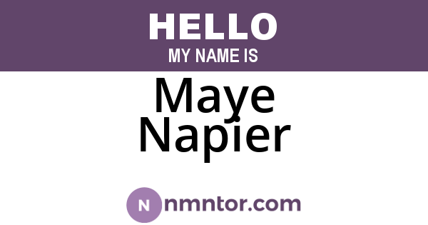 Maye Napier