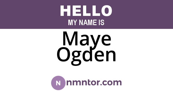 Maye Ogden