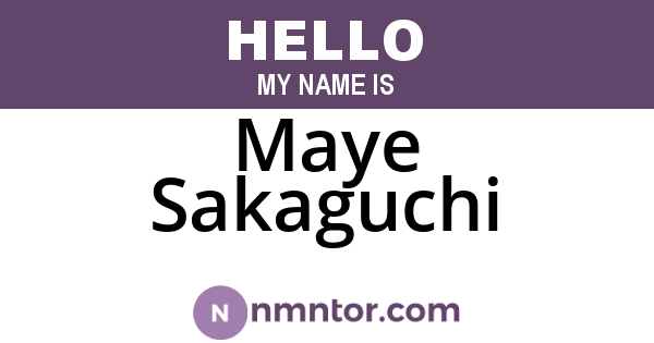 Maye Sakaguchi