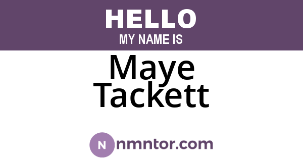 Maye Tackett