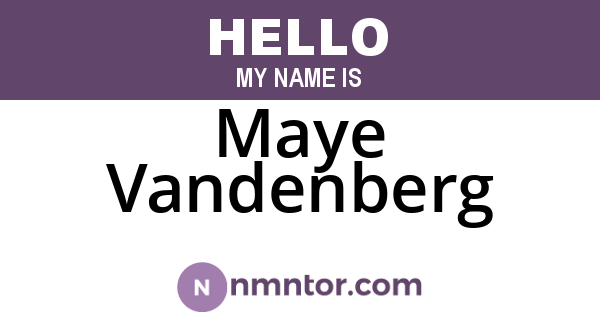 Maye Vandenberg