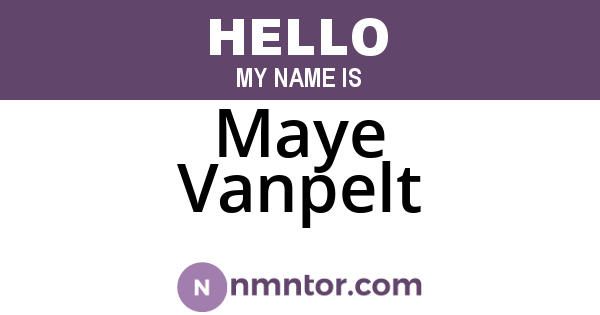 Maye Vanpelt