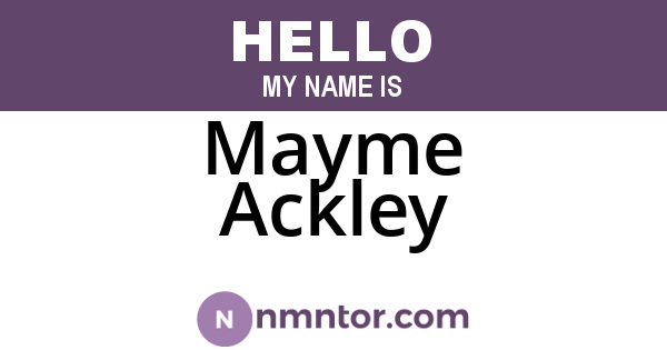 Mayme Ackley