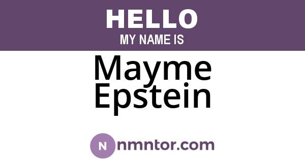 Mayme Epstein