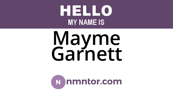 Mayme Garnett