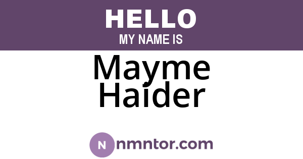Mayme Haider