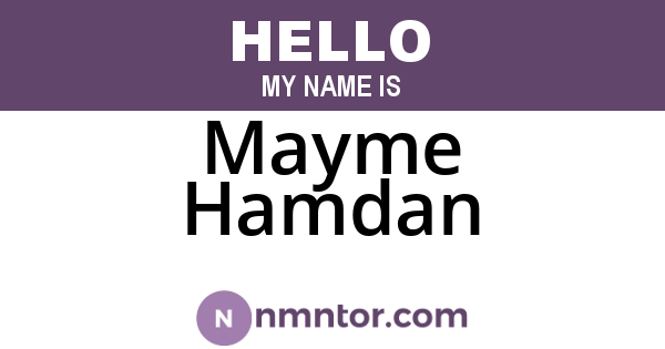 Mayme Hamdan