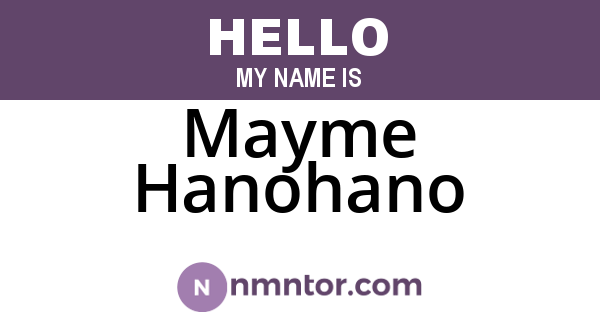 Mayme Hanohano