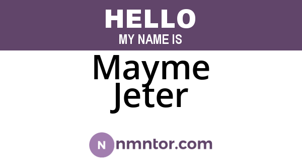 Mayme Jeter