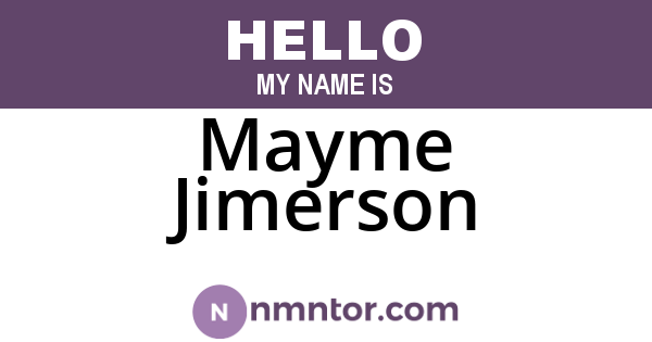 Mayme Jimerson