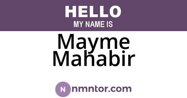 Mayme Mahabir