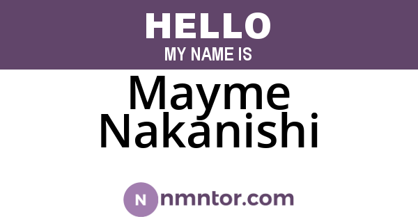 Mayme Nakanishi