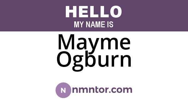 Mayme Ogburn
