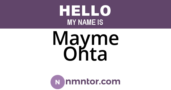 Mayme Ohta
