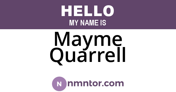 Mayme Quarrell