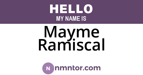 Mayme Ramiscal