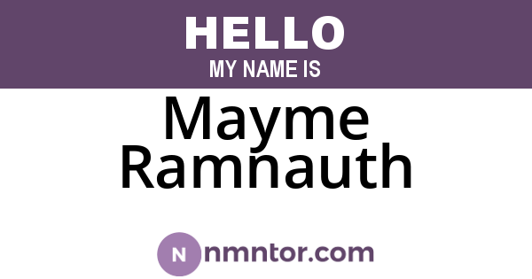 Mayme Ramnauth