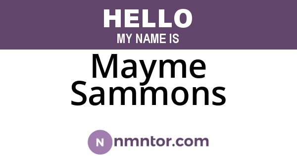 Mayme Sammons