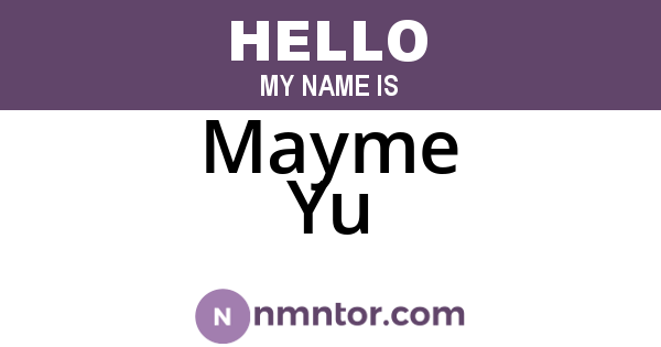 Mayme Yu