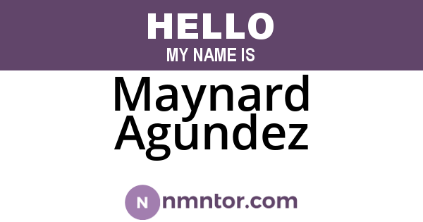 Maynard Agundez