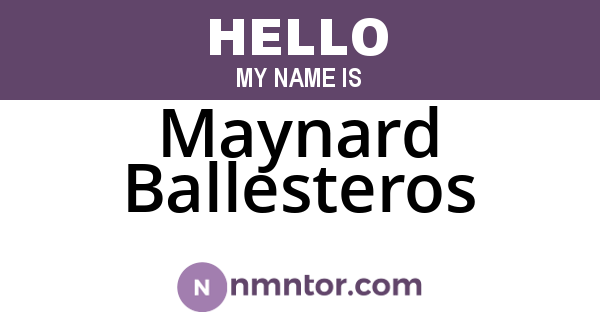Maynard Ballesteros