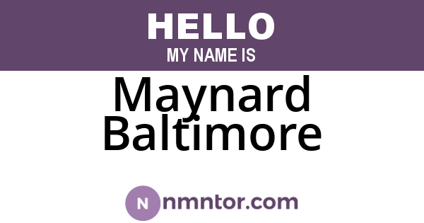 Maynard Baltimore