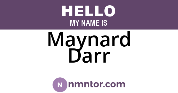 Maynard Darr