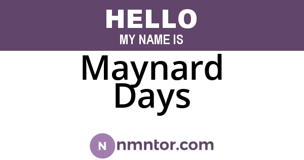 Maynard Days